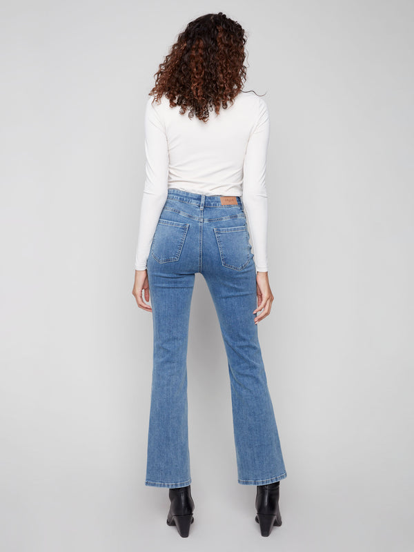Celine Flare Leg Jeans - Medium Blue
