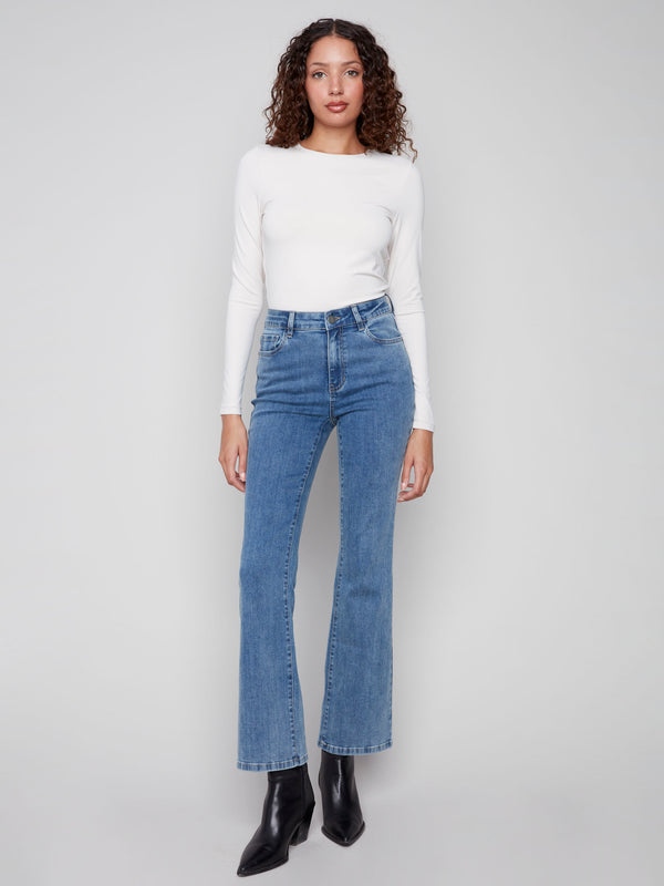 Celine Flare Leg Jeans - Medium Blue