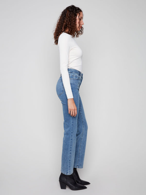 Celine Flare Leg Jeans - Medium Blue