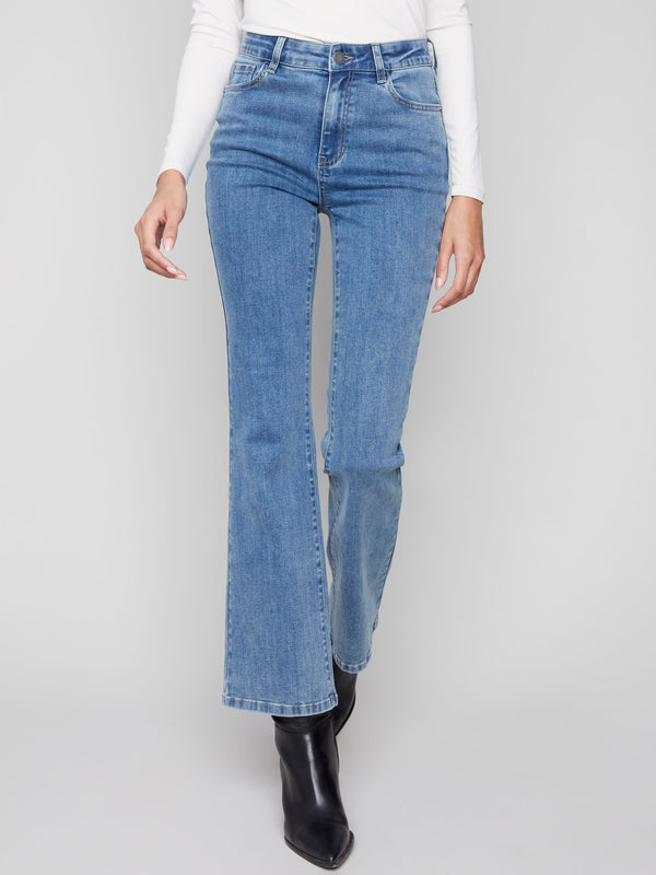 Celine Flare Leg Jeans - Medium Blue