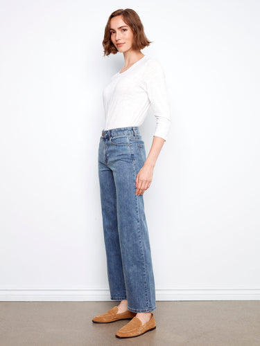 Jean à jambe large Chloe - Bleu moyen