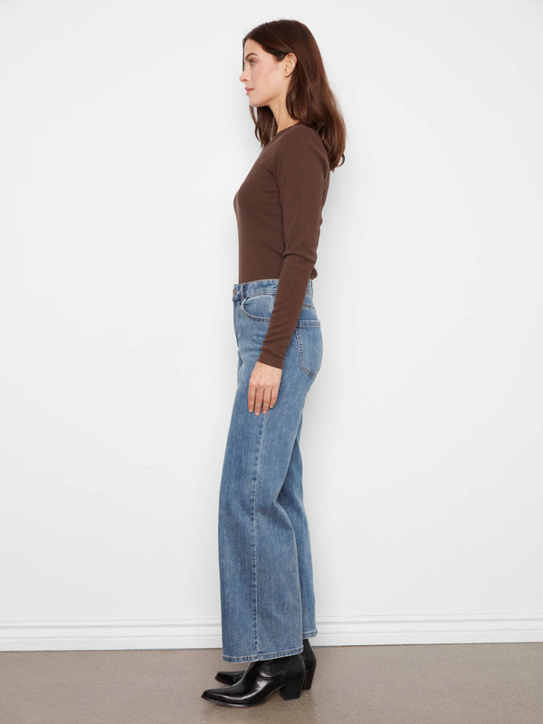 Jean à jambe large Chloe - Bleu moyen