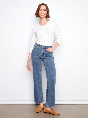 Jean à jambe large Chloe - Bleu moyen