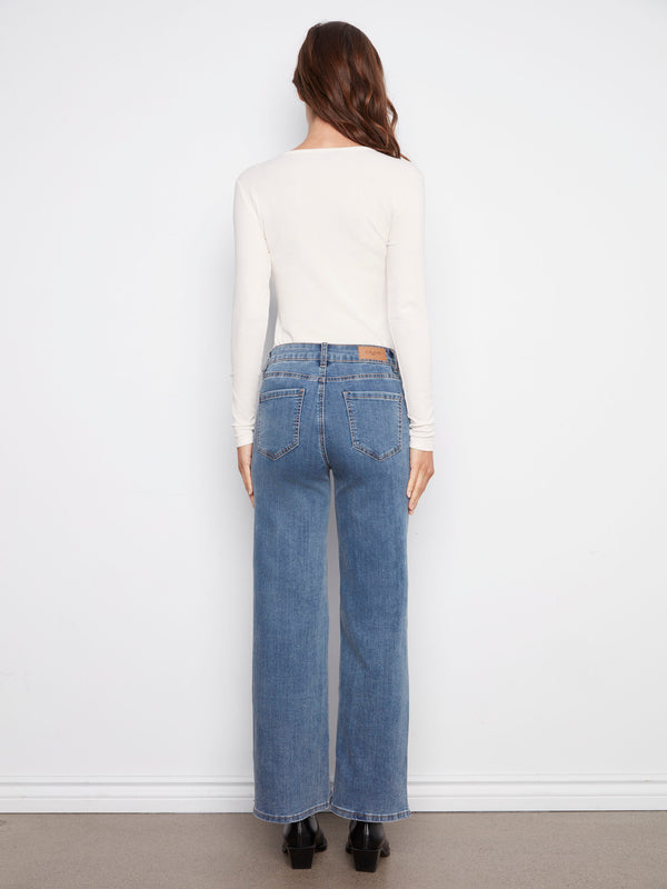Chloe Wide Leg Jeans - Medium Blue