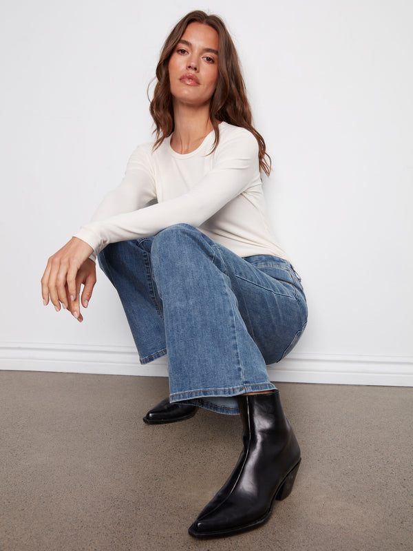 Chloe Wide Leg Jeans - Medium Blue