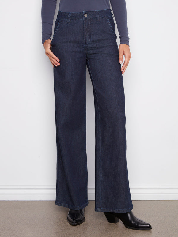 Long length denim jeans featuring a flattering regular rise and elegant design by Charlie B.