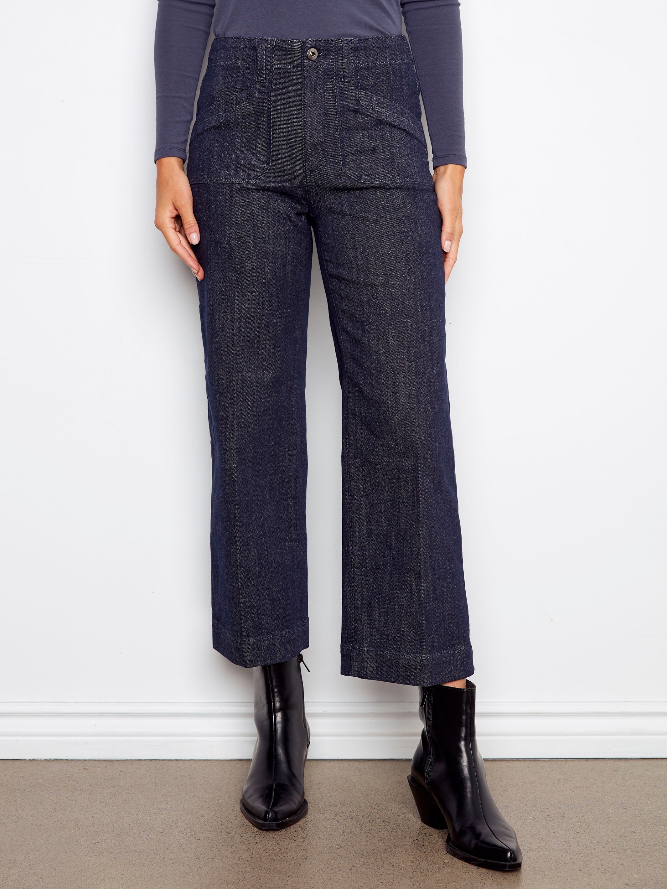 The cropped length of these jeans offers a modern and versatile style for any occasion by Charlie B.