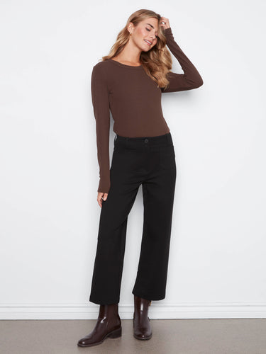 These pants feature a wide leg design for a relaxed fit, perfect for casual outings. By Charlie B.