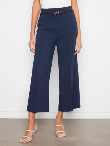 These navy pants feature a regular rise and stretch fabric for comfortable wear all day long by Charlie B.