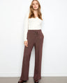 Wide leg jogger pants in Heather-Espresso with full length design and elastic waistband by Charlie B.