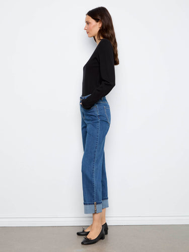 Featuring a regular rise, these blue jeans are designed for everyday wear with a fashionable cropped length by Charlie B.