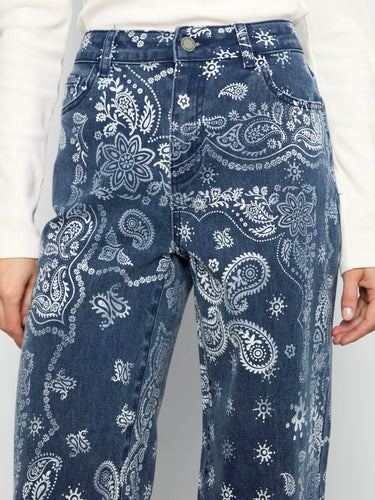 These jeans are designed with a unique pattern that adds visual interest to your outfit. By Charlie B.