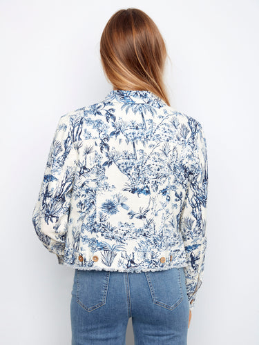 Veste en mélange de lin imprimé - Versailles