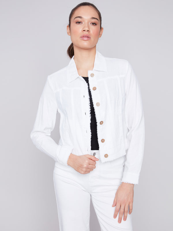 Veste en mélange de lin - Blanc