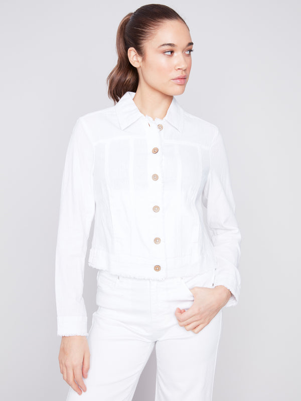 Veste en mélange de lin - Blanc
