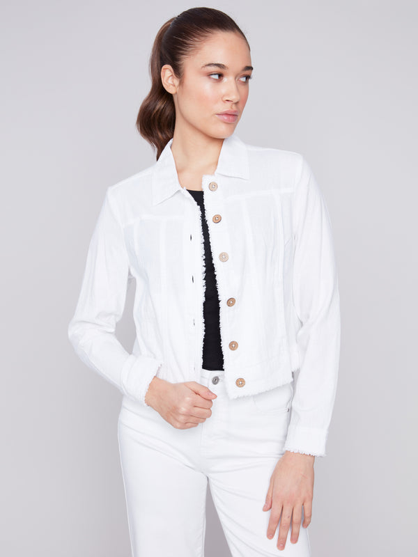 Veste en mélange de lin - Blanc