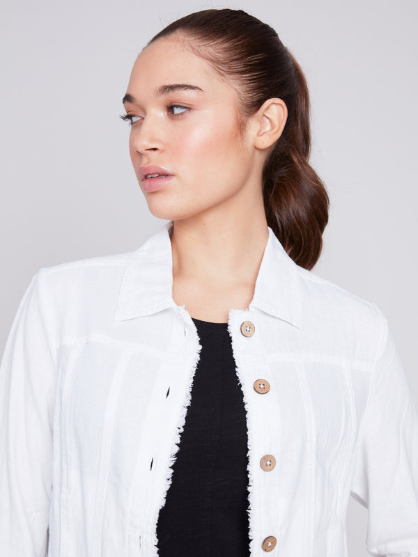 Veste en mélange de lin - Blanc