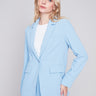 Blazer with Ruched Back - Sky - Charlie B Collection Canada - Image 1