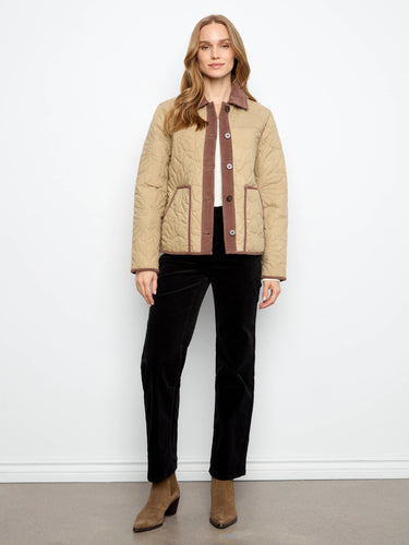 The corduroy shirt collar adds a touch of elegance to this versatile jacket by Charlie B.
