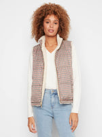 The quilted plaid side adds a touch of classic style to this sleeveless vest, ideal for casual outings by Charlie B.
