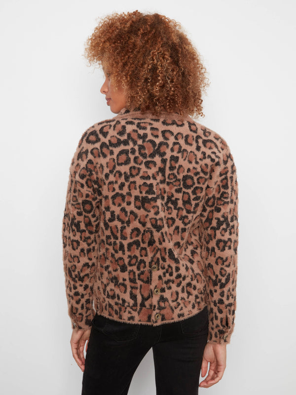 Soft Jacquard Knit Jacket - Leopard