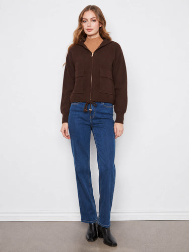 This brown jacket showcases large patch pockets for added functionality and style. Perfect for casual outings. By Charlie B.