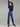 Navy sweater designed with long sleeves and a sleek mock neck for modern elegance by Charlie B.