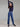 Navy sweater designed with long sleeves and a sleek mock neck for modern elegance by Charlie B.