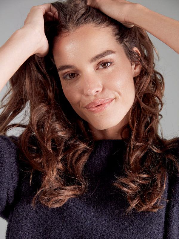 Balloon Elbow Sleeve Knit Sweater - Moonlight