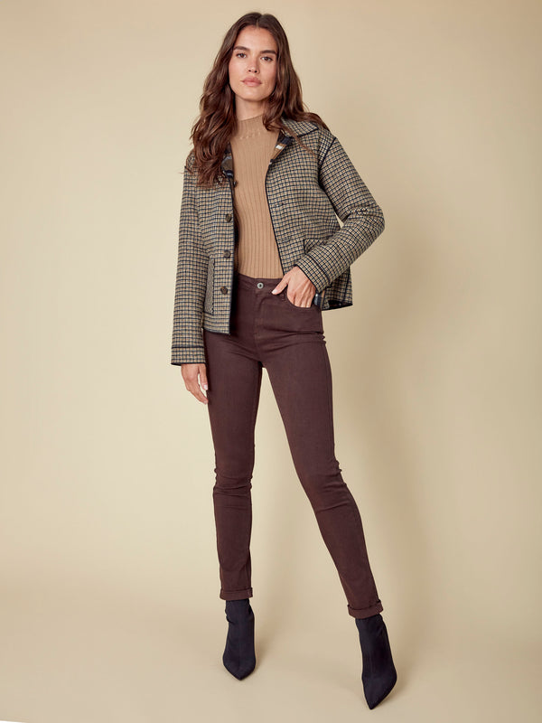 Reversible Plaid Jacket - Cacao