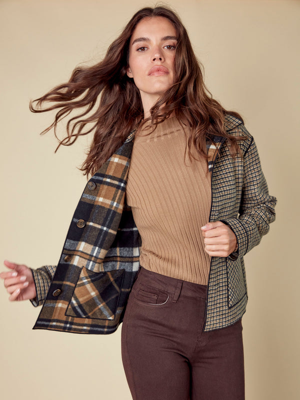 Reversible Plaid Jacket - Cacao