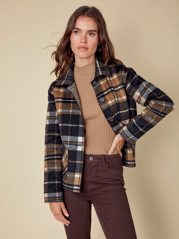 Reversible Plaid Jacket - Cacao
