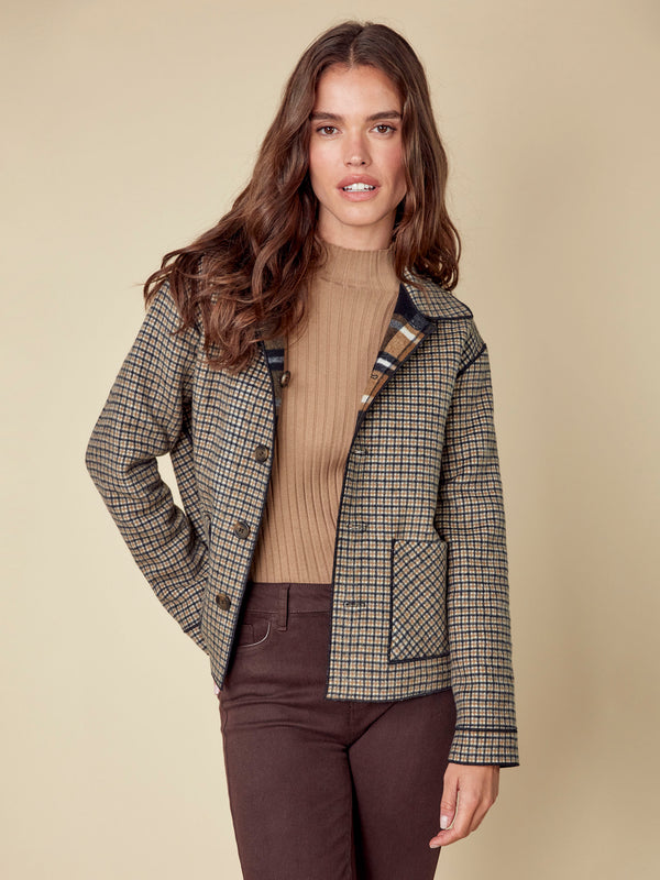 Reversible Plaid Jacket - Cacao