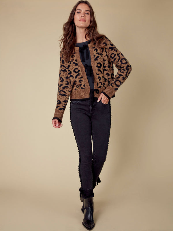Trendy cardigan showcasing ribbed cuffs for a refined finish by Charlie B.