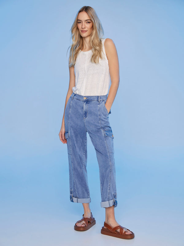 Stretch Tencel Cargo Pants - Chambray