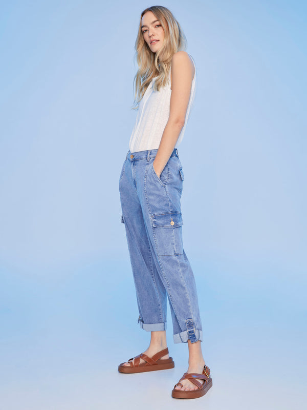 Stretch Tencel Cargo Pants - Chambray