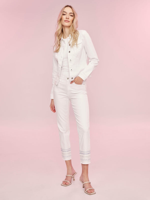 Veste en denim extensible - Blanc