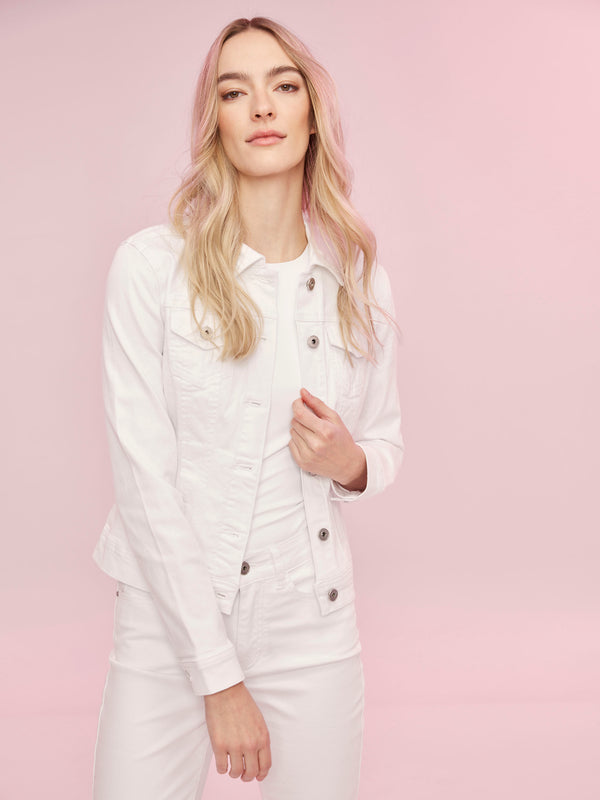 Veste en denim extensible - Blanc