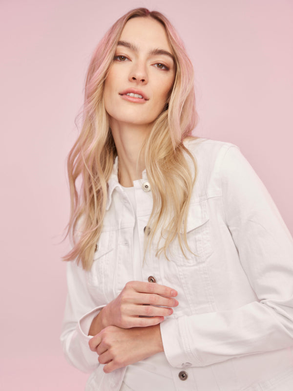 Veste en denim extensible - Blanc