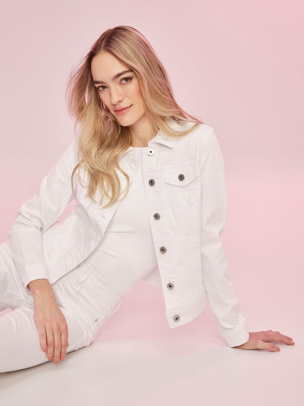 Veste en denim extensible - Blanc