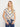 Striped Linen Blend Tie-Front Blouse - Denim