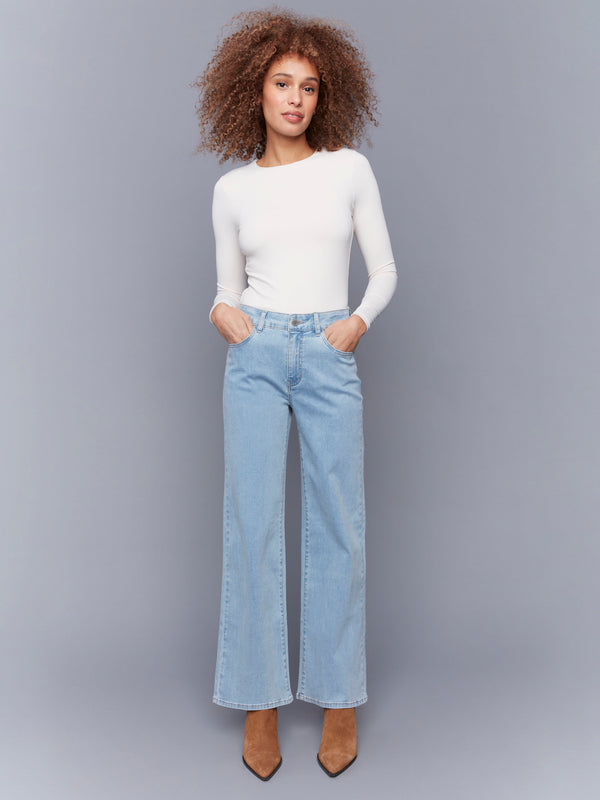 Chloe Wide Leg Jeans - Light Blue