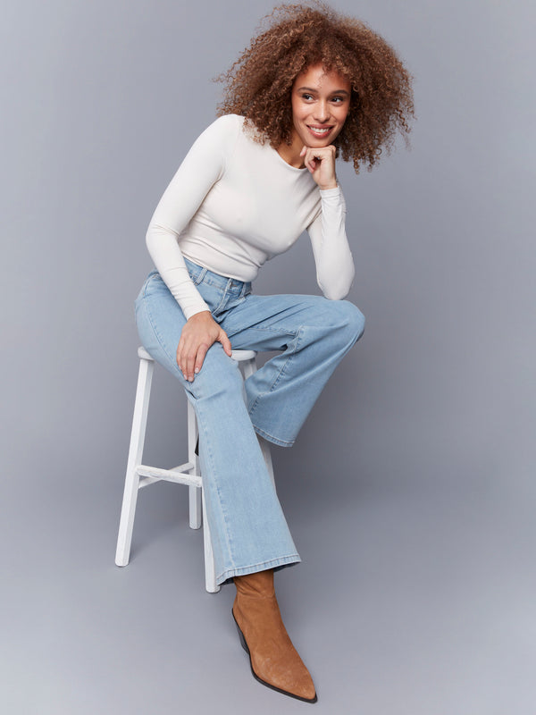 Chloe Wide Leg Jeans - Light Blue