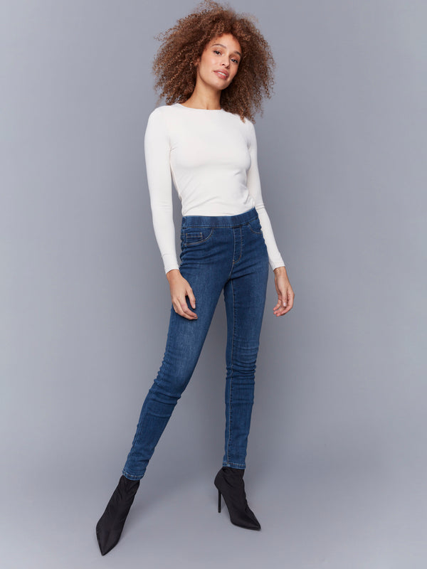 Denim Pull-On Pants - Indigo