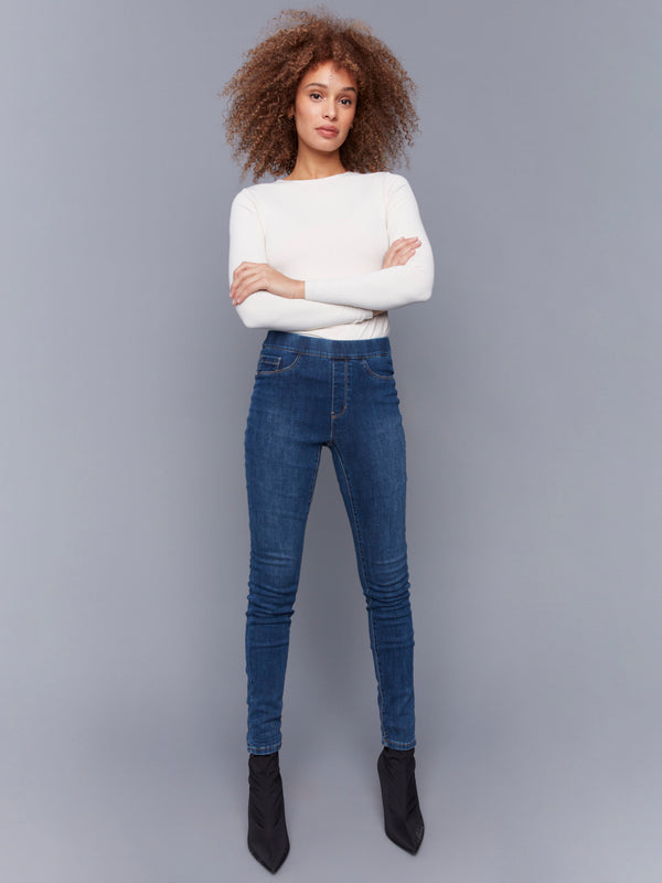 Denim Pull-On Pants - Indigo