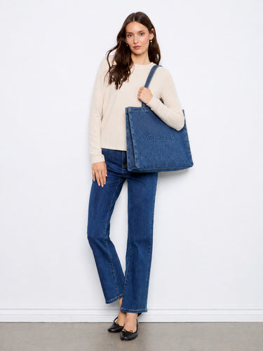 Denim Tote Bag - Medium Blue