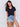 Rolled Cuff Denim Shorts - Light Blue