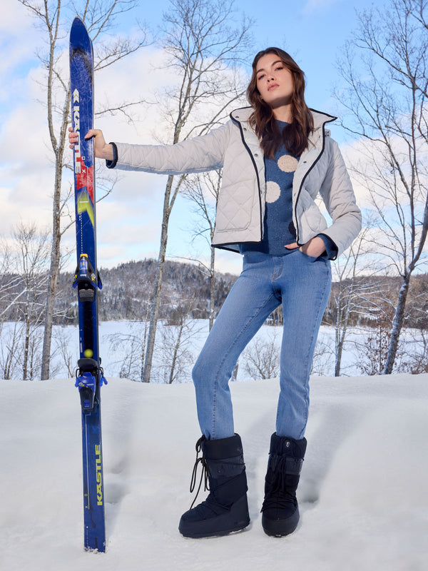 Manteau matelassée à capuchon amovible - Amande