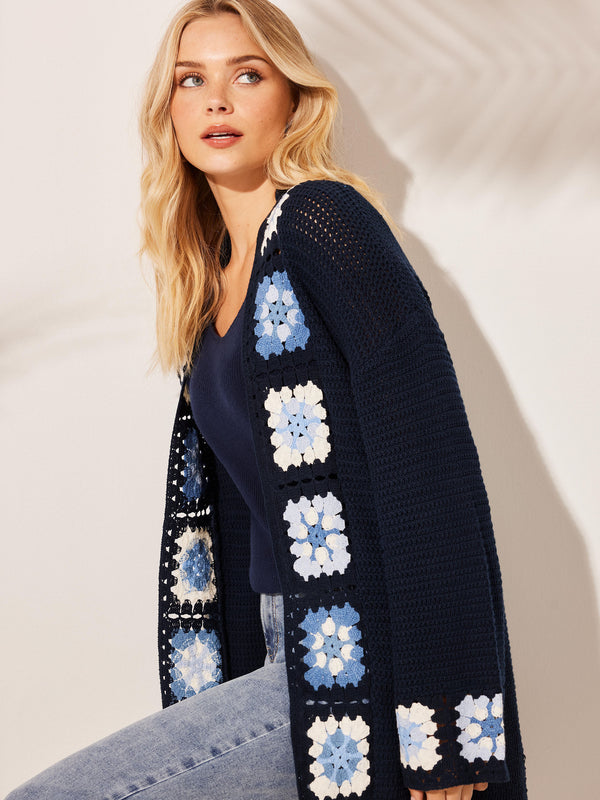 Sophisticated design in a navy cardigan by Charlie B.