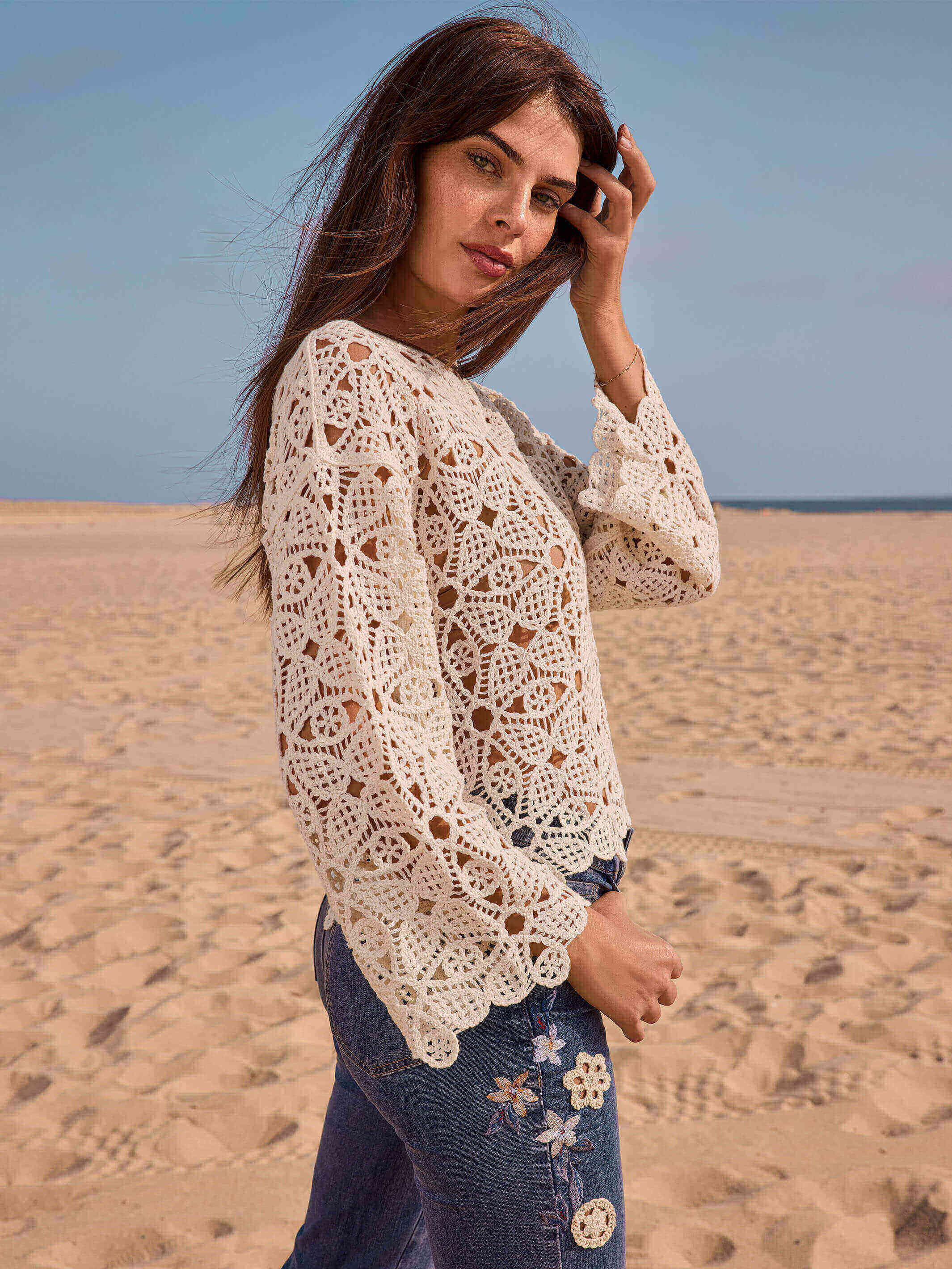 Women's Crochet Tops, Sweaters & Cardigans, Denim - Charlie B Collection Canada